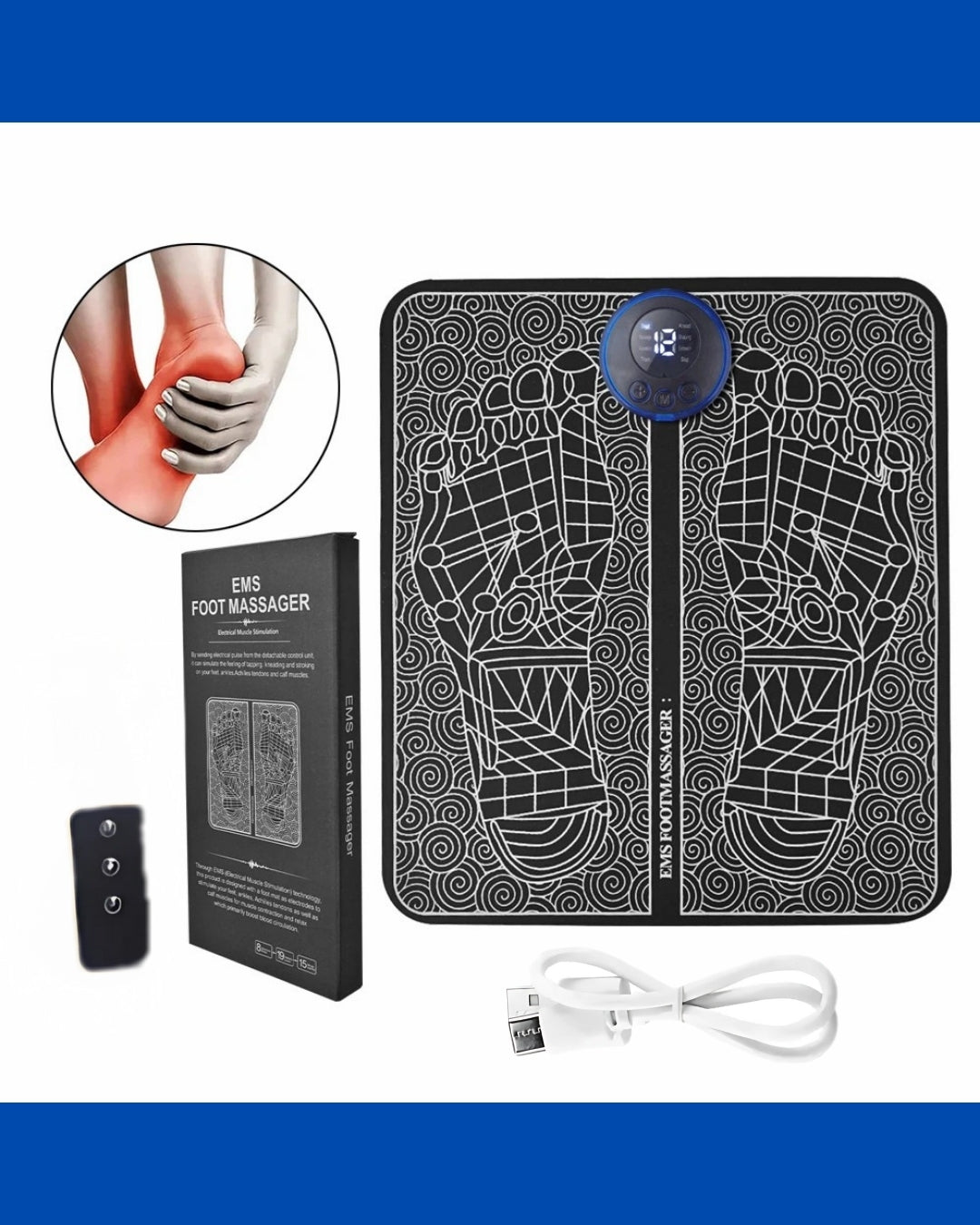 Combo Masajeador de Pies + Mini Masajeador Muscular – Alivio total en casa | Recargables y portátiles
