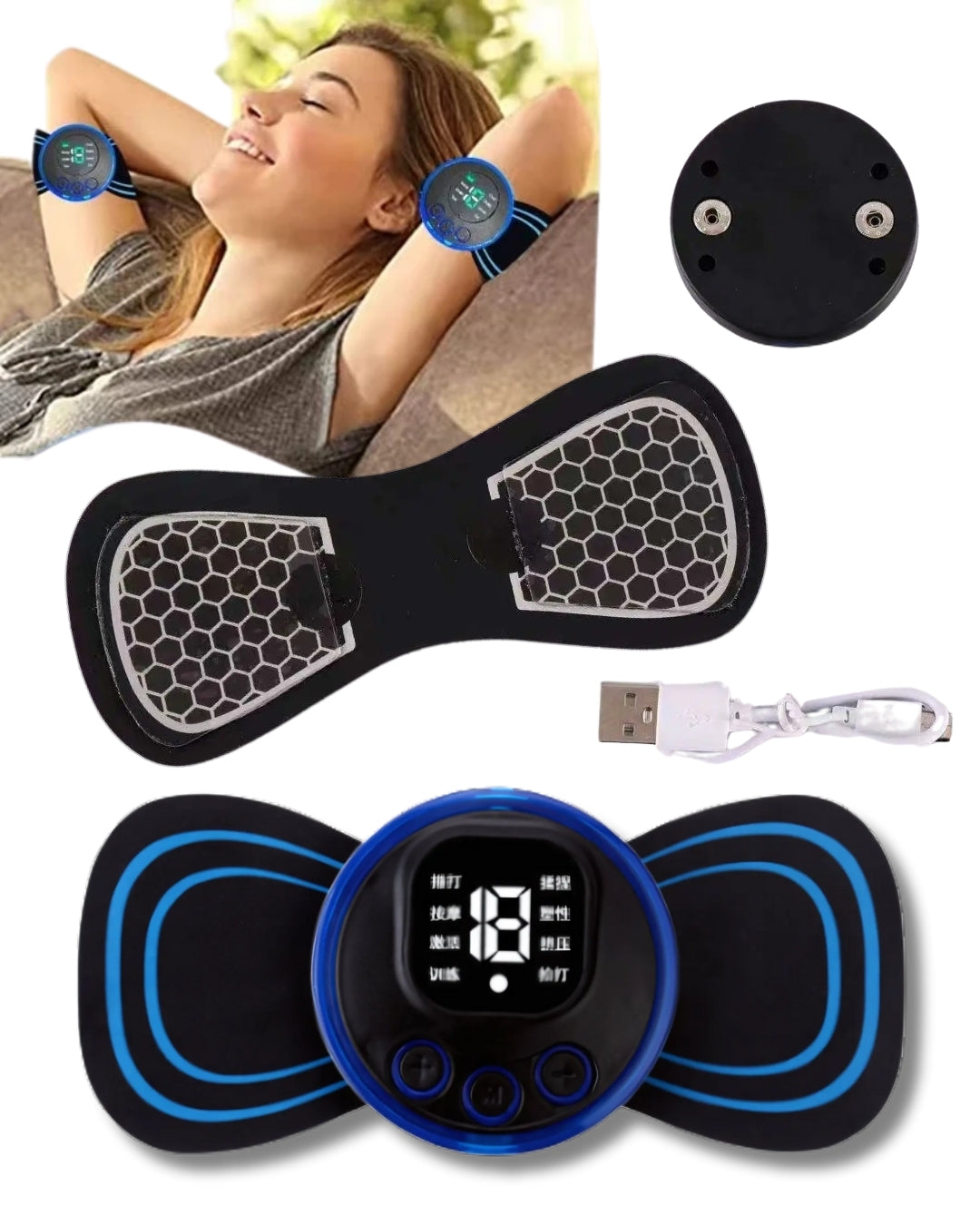 Combo Masajeador de Pies + Mini Masajeador Muscular – Alivio total en casa | Recargables y portátiles