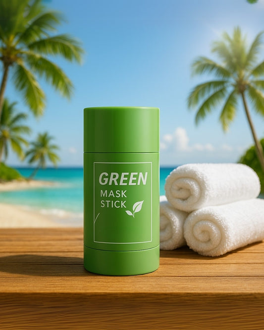 Mascarilla Facial en Barra de Té Verde - 2 X 1 – Detox Natural para Piel Grasa, Poros Abiertos y Puntos Negros